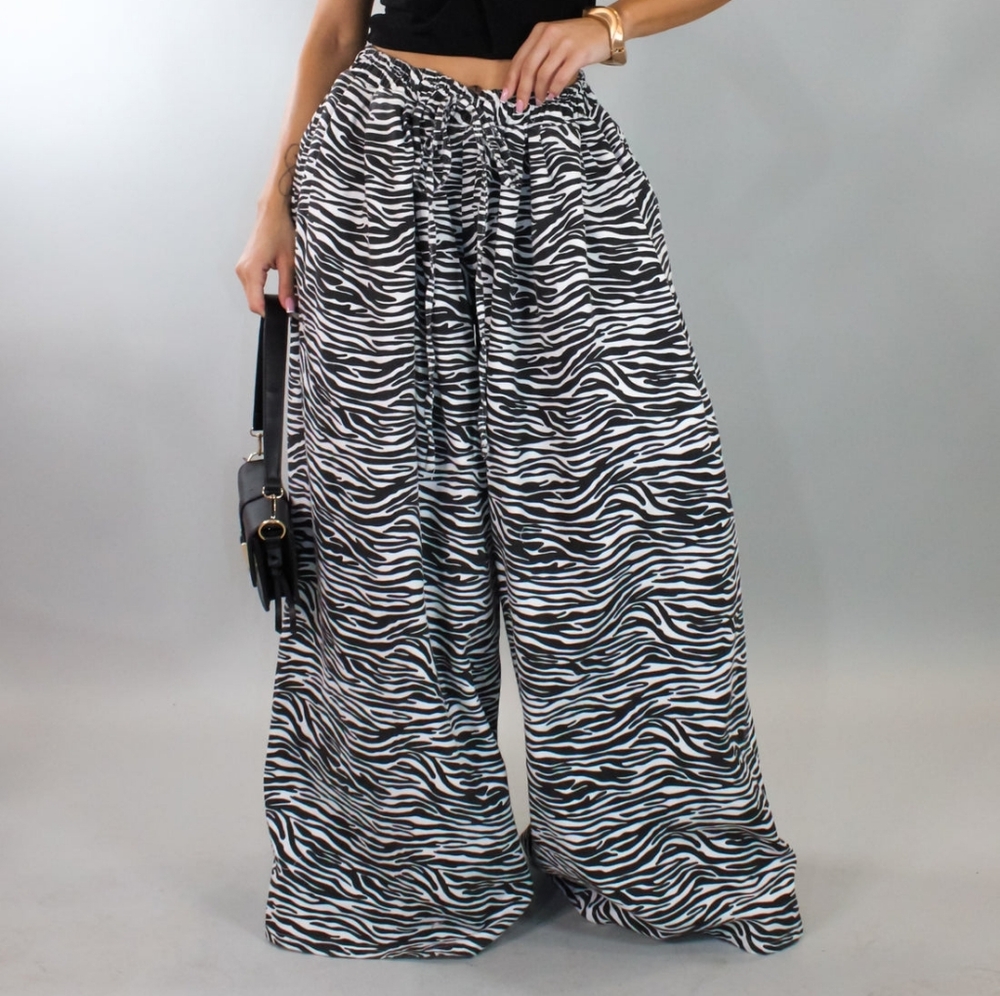 Zebra Print Loose Pants